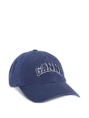 [GANNI] Washed Cotton Canvas Cap Embroidered