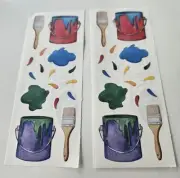 creative memories stickers paint can brush 2 mini sticker sheets