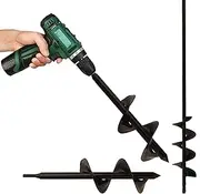 Auger Drill Bits Digger, Premium Heavy-Duty Solid Steel. Garden Hole Digger for Seedlings, Flowers & Plant Bulbs, Post Hold Digger for Poles, Perfect Garden Accessories & Garden Gifts (30)
