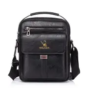 Retro Pu Leather Men Crossbody Bag Large Capacity Business Handbag