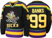 Men Mighty Ducks 33 Greg Goldberg 96 Charlie Conway 99 Adam Banks Stitched Ice H