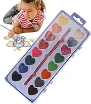 Heart Watercolor Paint Set,Valentines Paint Sets For Kids,Art Watercolor Paint Palette,for Beginning Watercolorists, Professional Artists, Students