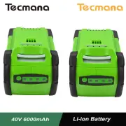 2Pack 40V 6AH Battery for Greenworks G-MAX 29462 29472 20302 20672 20202 20322