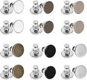 SING F LTD 24PCS Jeans No Sew Instant Buttons - Tool Free, Removable 17mm for Shorts, Denim Jackets, Suspenders, Suits, Pants, Coats - 6 Colours