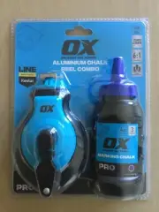 OX Pro Aluminium Chalk Line Reel and Refill Combo Line Built with KEVLAR®