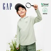 在飛比找momo購物網優惠-【GAP】男童裝 Logo印花帽T-淺綠色(890301)