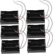 KICHOUSE 6Pcs Battery Case for Batteries Lightweight Plastic Storage with Wire Connector for Durable Use for DIY Projects and Portable Applications
