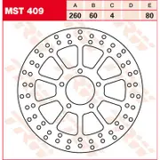 TRW Lucas Brake disc MST409, rigid