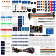 MB-102 830 Hole Breadboard Kit Basic Electronics Component Starter Kit with Power Supply Module Jumper Wire Potentiomete