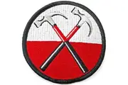 Pink Floyd The Wall Hammers Circle Iron On Patch (Red/White/Black) (One Size)