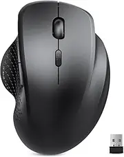 Bluetooth Mouse, Wireless Mouse, Ergonomic Mouse, 2.4GHz with USB Receiver, 1600 DPI Optical Tracking, Quiet Clicks, Computer Mouse for Laptop, PC, Notebook