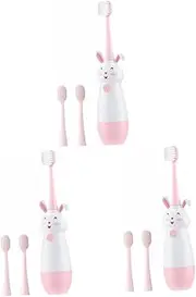 Gatuida 3 Sets Boys and Girls-friendly Electric Toothbrush 3 Replacement Heads Travel Toothbrush