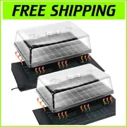 Durable 60-Cell Seed Starter Kit with Weather Resistant Trays & Adjustable Vents