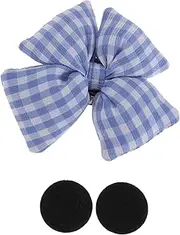 X AUTOHAUX Motorcycle Helmet Accessories Decoration Plaid Bows for Motorcycle Bicycle Skiing Helmets Blue Fabric Stickers 1 Set