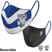 Canterbury Bulldogs NRL Small Adult Reversible Washable Face Mask