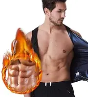 Sweat Suits for Weight Loss Men, Sauna Suit Men, Men's Hot Sweat Body Shaper Tummy Fat Burner Tank Top Slimming for Weight Loss Shapewear,Black,XL