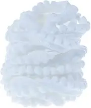 10 Yards Mini Pom Pom Trim Ball Fringe Ribbon Tassel DIY Sewing Accessory Lace For Home Party Decoration1cm Width (White)