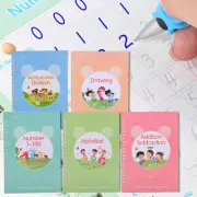 5 Pcs Magic Practice Copybook for Kids, Grooved Handwriting Practice Workbook...