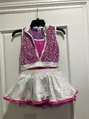 A Wish Come True Girl's Good Day 2 piece pink purple dance costume size IMC