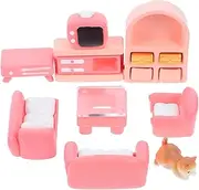 KICHOUSE Micro Landscape Living Room Decor DIY Dollhouse Furniture Set Sofa Tv Stand Couch and Table