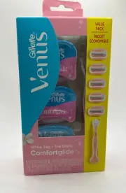 Gillette Venus Comfortglide White Tea Women's Razor + 5 Razor Blade Refills