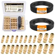 CheeMuii 23 PCS Brass DOT Air Line Fittings with 30FT 1/4" and 20FT 3/8" DOT ...