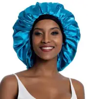 Extra Large Silk Bonnet for Women Double-Layer Satin Sleep Cap for Curly Natu...