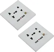 2X 2.1A Dual USB Wall Charger Socket Adapter Universial Power Outlet Panel Wite Switch