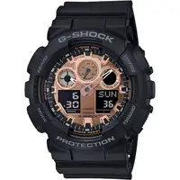 在飛比找PChome24h購物優惠-CASIO 卡西歐 G-SHOCK 重機玫瑰金手錶 GA-1