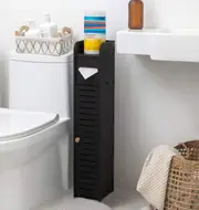 Toilet Paper Roll Holder for Bathroom (Black, 80 cm)