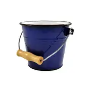 Urban Style Enamelware 1L Ice Bucket Storage Container Cooler w/Wire Handle Blue