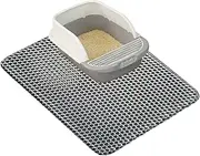 Pet Mat Cats, Non Slip Litter Catcher, Waterproof Mesh Design, Lightweight and Flexible Material, Medium Size Gray Option, Excellent for Indoor Cleanup, Food Area, Scratch Control