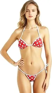 [DRHOM] Women's Extreme Sexy Mini Micro Swimsuit Swimwear Self-tie Bra with Thongs 2Pcs Bathing Suit Summer Holiday Bikini Sets