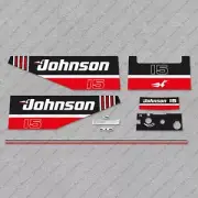 Johnson 15 HP Two Stroke 1991 Outboard Engine Decals Sticker Set 15HP