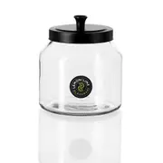 Lemon & Lime 2L 18cm Cosmo Glass Jar w/ Black Lid Food/Kitchen Storage/Display