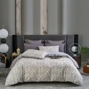 100% Cotton Cut Flower Craft Floral Patchwork Grey Quilt Doona Duvet Cover Set