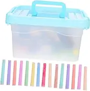 Kisangel 1 Set Colored Chalk with Holder for Kindergarten Classrooms Teachers Artists Includes Eraser Non Staining Easy to Use for Drawing Writing Activities Random Color