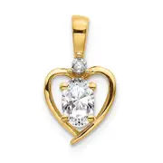 14K Diamond and White Topaz Pendant
