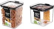 [Sistema] Ultra Square Food Container, 920ml, Black & J7S91 Ultra Square Food Container, 700ml, Black & Stone