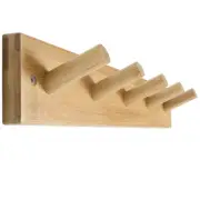 Wooden Wall Mounted Coat Rack,16'' Hole to Hole, 5 Pegs Bamboo Wall Hook for ...
