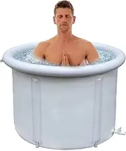 Ice Bath,Ice Bath Tub for Athletes, Large Outdoor Portable Ice Bath with Lid,Ice Plunge Tub,Ice Bath Tub for Adults,Free Standing Tub/Unisex (Color : White)