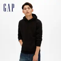 在飛比找蝦皮商城優惠-Gap 男裝 柔軟復古帽T-純正黑(488114)