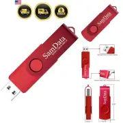 128GB USB Flash Drive High Speed Data Sticks with LED Light Red Portable