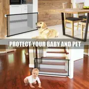 Retractable pet dog gate magic child baby stair gate barrier foldable portable