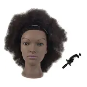 Mannequin Head African with 100% Human Hair Cosmetology Afro Hair Manikin Head