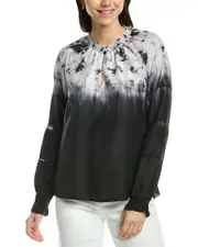 Go> by GoSilk Attention To Detail Silk Peasant Top