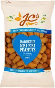 J.C.'S QUALITY FOODS BBQ Kri Kri Peanuts, 330 G, Barbeque