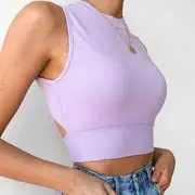 Open-Back Tank Top Purple - M