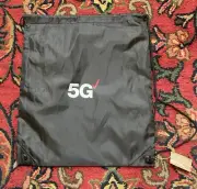 Verizon Black White Nylon Drawstring Bag 16 x 14 Gym Bag Backpack Casual