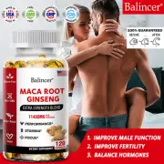 Maca + Ginseng - Extra Strength Capsules for Men and Women 120 Caps